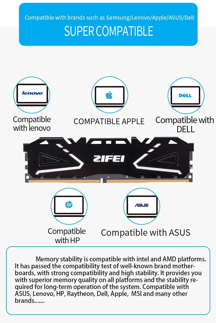 ZIFEI DDR4 оперативной памяти 8 GB 16 GB 2133 MHz 2400 MHz 2666 мгц модуль памяти DIMM для компьютера с охлаждающим Fin