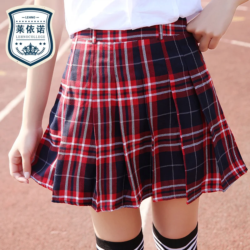Brand LEHNO New Girls Skirt School Uniforms Bottoms Students Short
