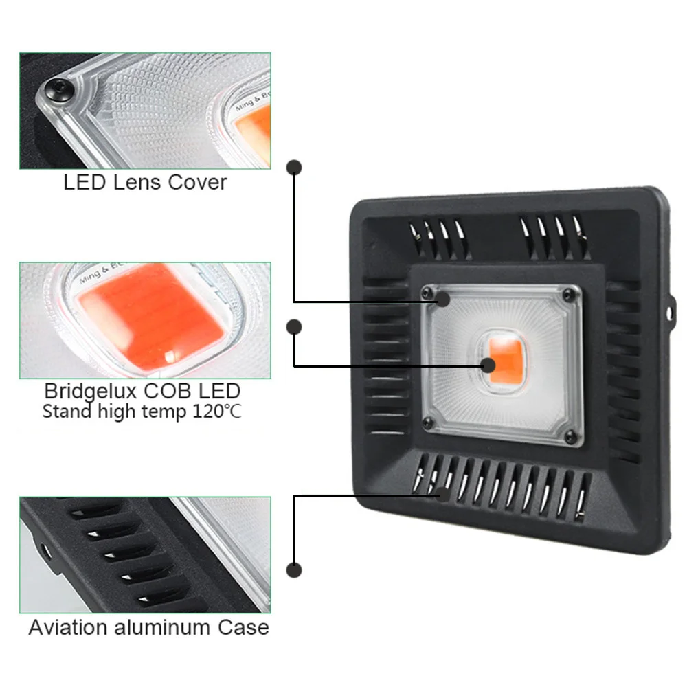 Led растительный свет полный спектр водонепроницаемый IP67 цветы растущая лампа 110 В 220 В 100 Вт 200 Вт 300 Вт овощи цветение в помещении