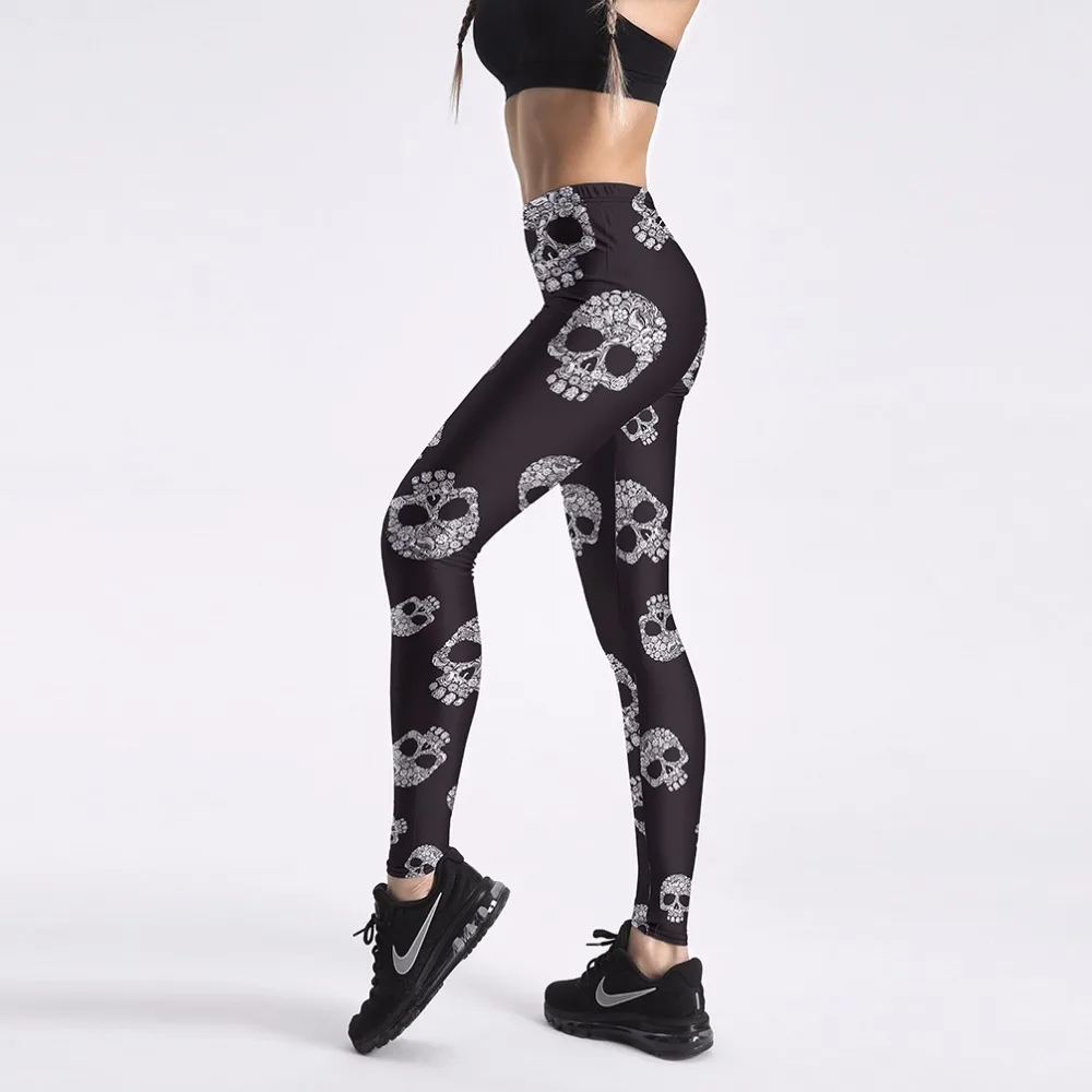 

Leggings New Arrival 2018 women's plus size leggings Black Skull thermal leggings fitness warm winter leginsy Pants