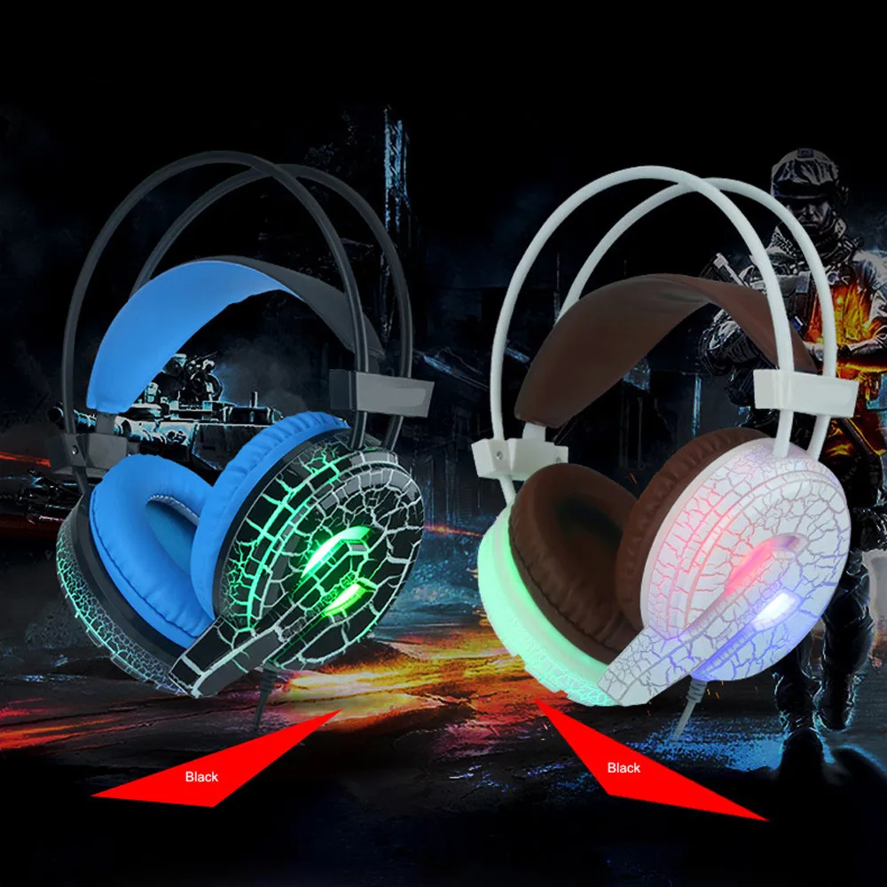 Professional Gaming Headset LED Light Earphone Headphone