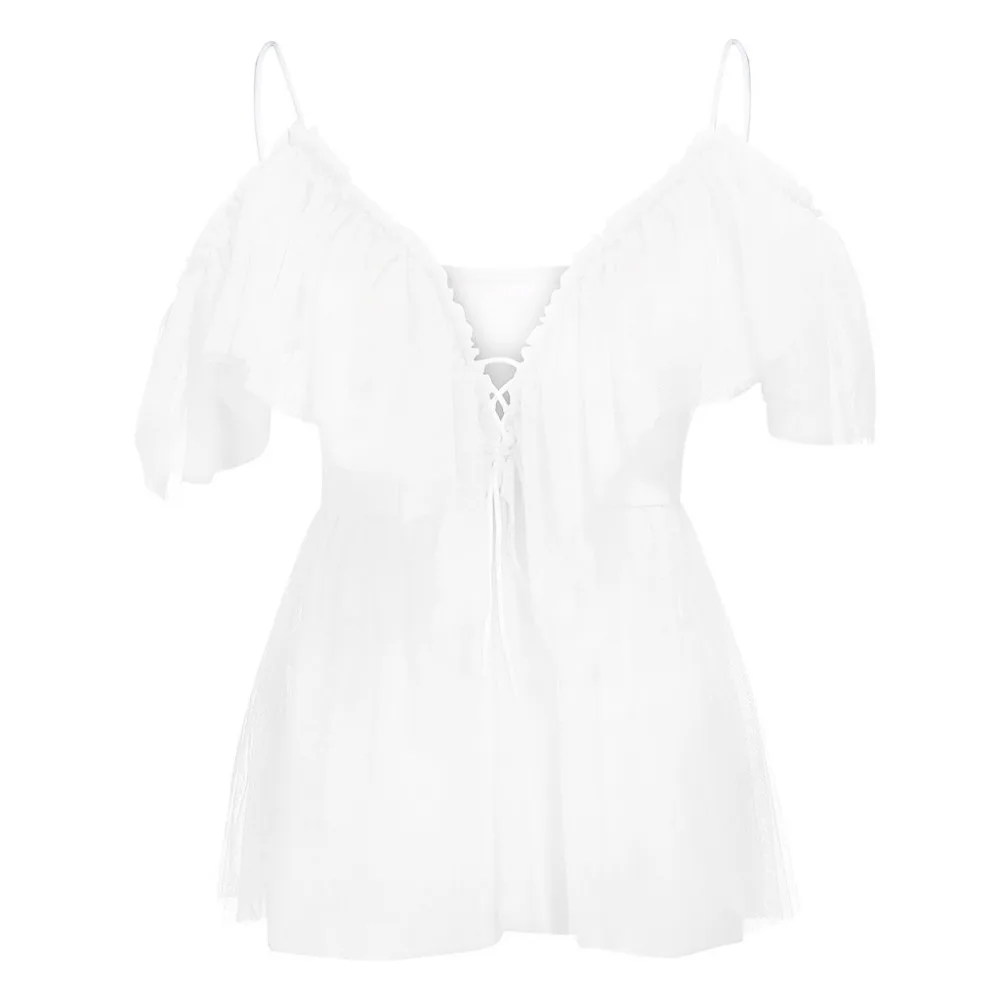 2019 womens summer sexy blouses dentelles vider ruffled ruffled sexy lace sling tops blouses blouses et chemisiers femme 40J12 (17)