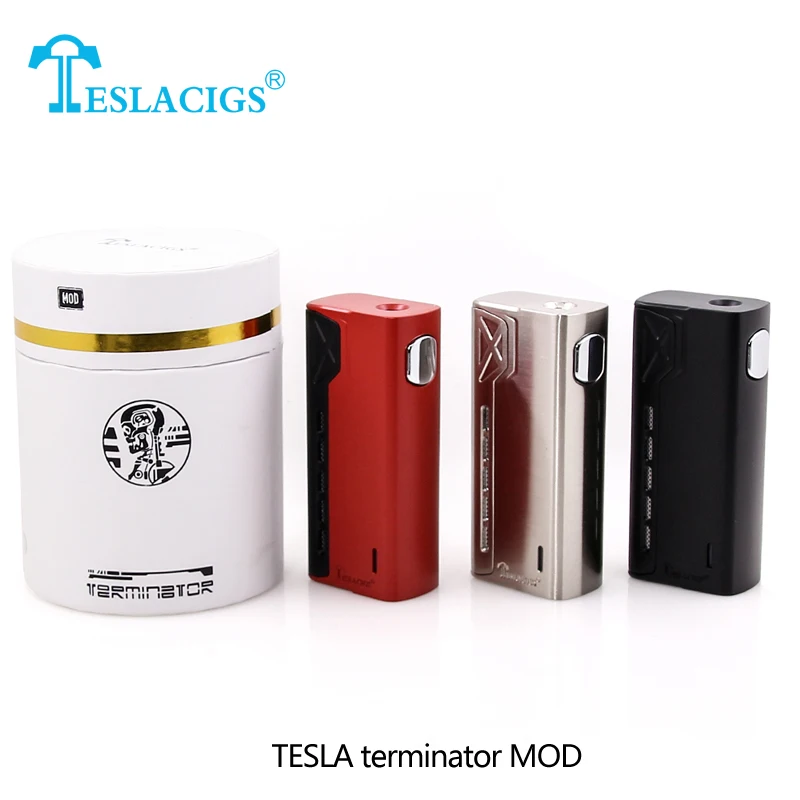 

Original TESLACIGS Tesla terminator Mod 18650 Battery 90W box mod electronic cigarette Vape mod for 510 thread atomizer