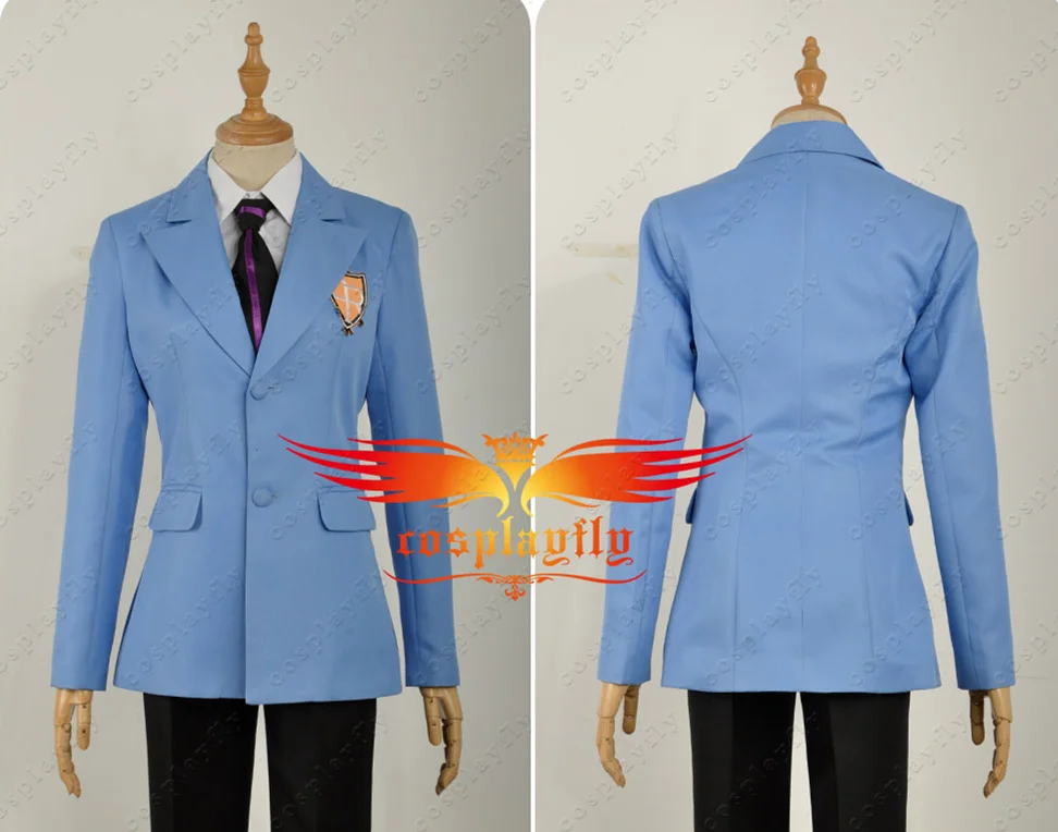 xs-xl) куртка и галстук только Ouran старшеклассник клуб школы Харухи Kyoya Hikaru Takashi синий костюм для косплея