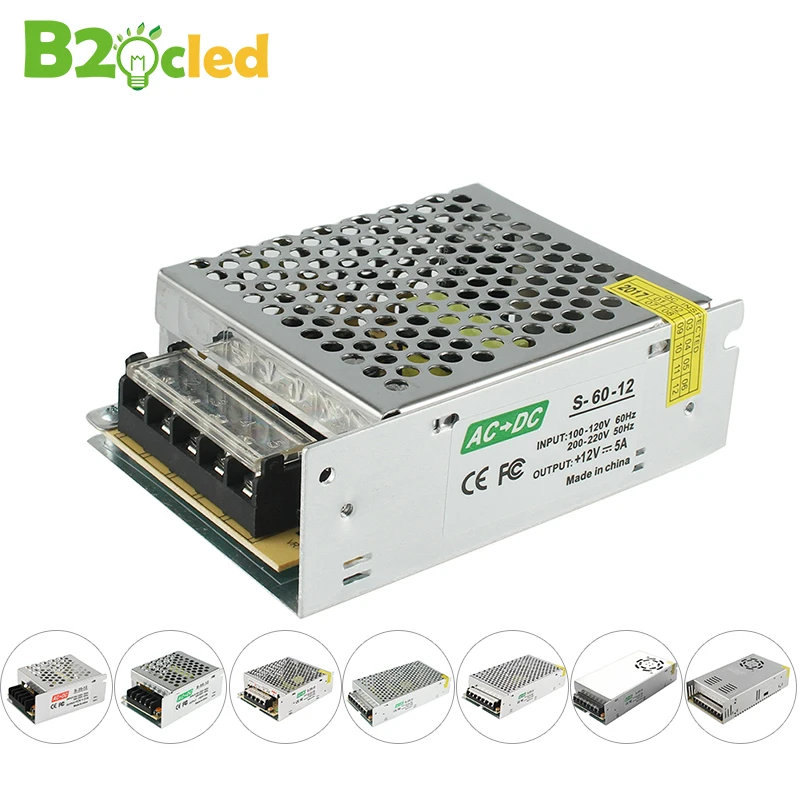 Lighting Transformer 2A 3A 5A 8A 13A 17A 20A 33A 110V 220V to 12V LED driver switch power supply adapter for LED strip 60W 100W Lighting Transformer 2A 3A 5A 8A 13A 17A 20A 33A 110V 220V to 12V LED driver switch power supply adapter for LED strip 60W 100W