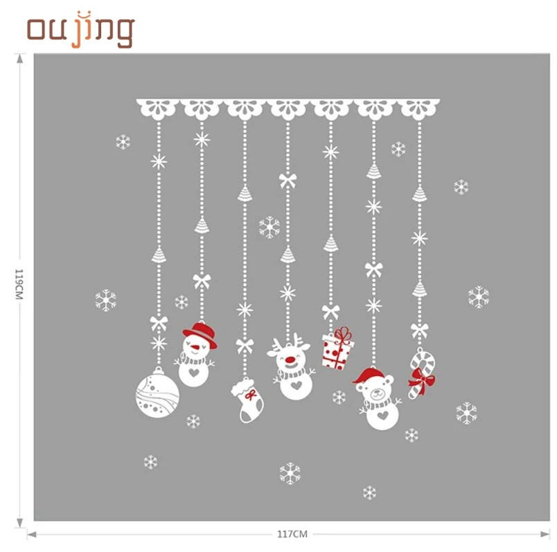 Новинка года Рождество снежный шар съемный домашний винил декоративные стикеры на окна Декор 2jun12