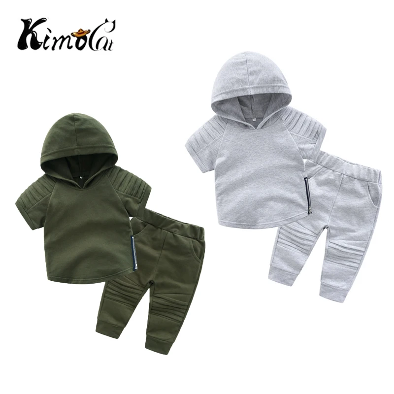 Comprar Kimogat niños Sudadera con capucha ropa de algodón de manga corta versión de traje de dos piezas de otoño de los niños