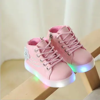 

Kids Shoes luminous New Autumn Toddler Boys Glowing Sneakers Flowers Children Sports Shoes for Baby Girls Led Sneaker with light