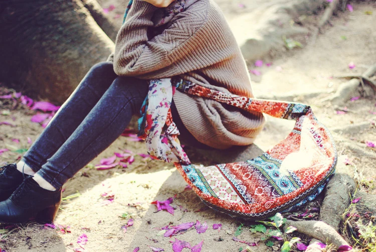 Hippie Crossbody Bag Thai Top Zip Hobo Sling Bag Handmade Hipster Messenger Bag (10)