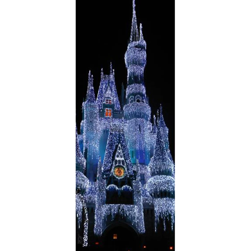 Blue light Palace Wall Murals Stickers Door Sticker Wallpaper Decals Home Decoration Aug083024 | Дом и сад
