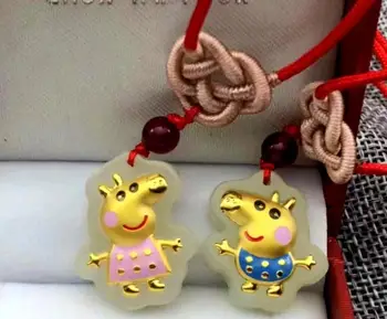 

Exquisite Hetian jade pig peculiar pendant h65#