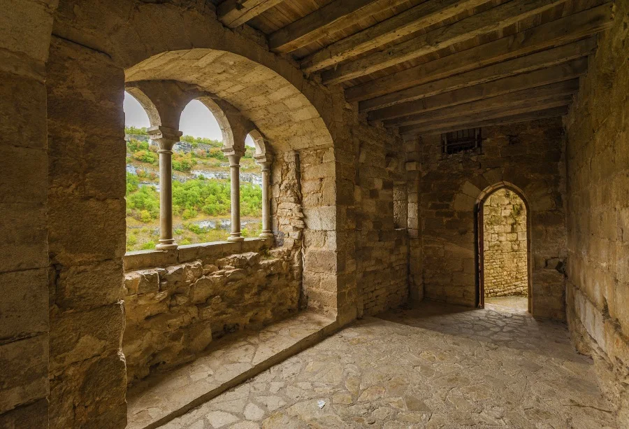 Laeacco Old Stone House Interior Arch Door Photography Backgrounds Customized Photographic Backdrops For Photo Studio