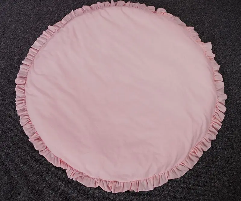 LILIGIRL Детский круглый ковер для девочек, хлопковый коврик для игр с животными, одеяло для ползания новорожденных мальчиков, напольный ковер, декор детской комнаты - Цвет: Розовый