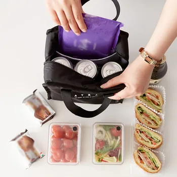 

Fashion Mini Daily Lunch Insulation Bag Picnic Folding Storage Bag Portable Outdoor Picnic Food Home Garden Storage Container
