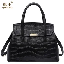 QIWANG Real Leather Women Handbag Women Crocodile Bag Cow Tote Bag for Women Fashion leather Bag 2018 New Luxury Purse 2018 ouluoer real crocodile thailand new luxury women handbag is a bag of real crocodile leather women bags