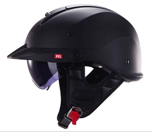 LS2 OF590 мото rcycle шлем с солнцезащитным покрытием Половина лица Винтаж мото Ретро шлем точка сертификации - Цвет: matte black