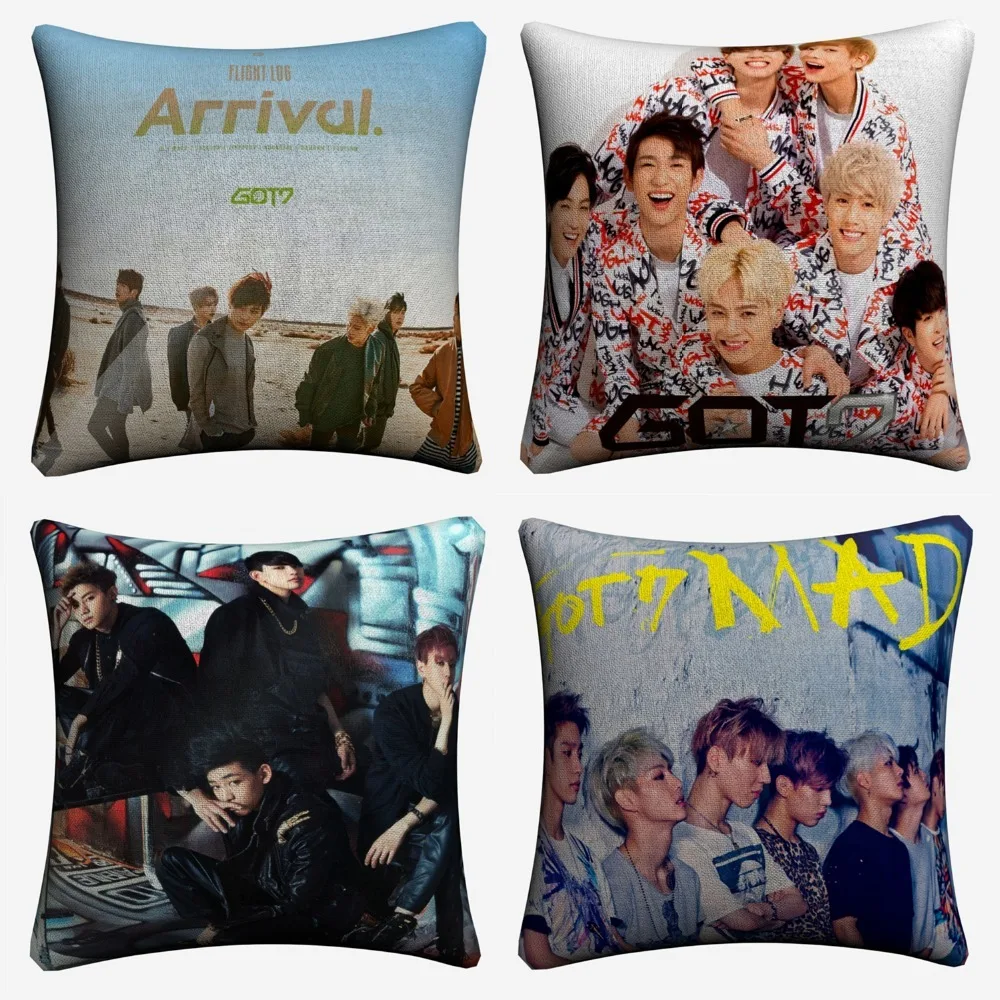 GOT7 Корея BTS музыкальные фигуры декоративное хлопковое белье Наволочка 45x45 см для