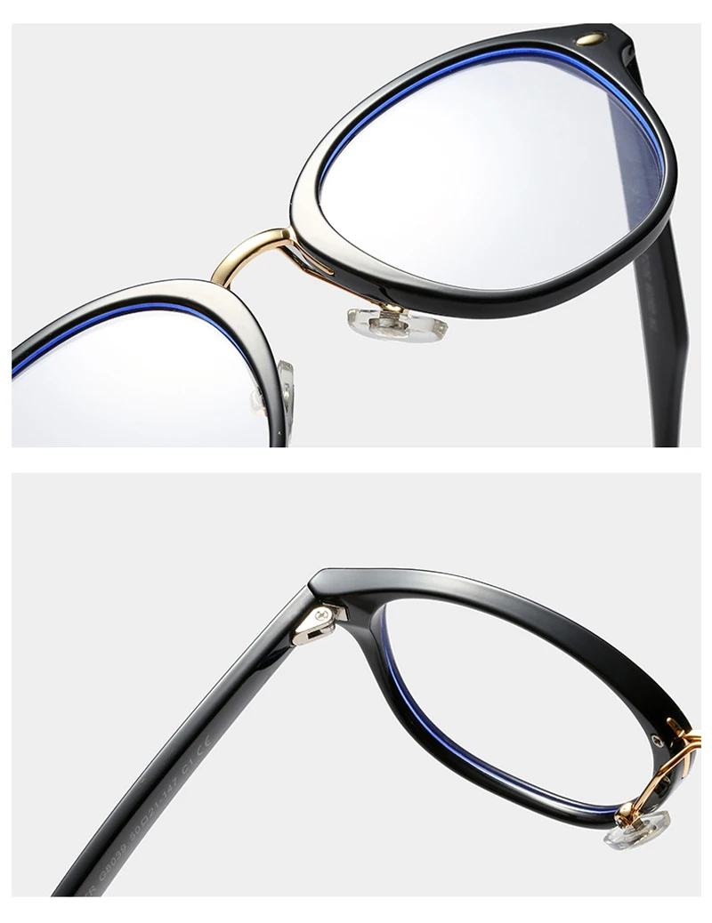 Peekaboo Ретро женские очки круглые tr90 заклепки антибликовые очки для компьютера черные очки в леопардовой оправе оправы мужские Оптические
