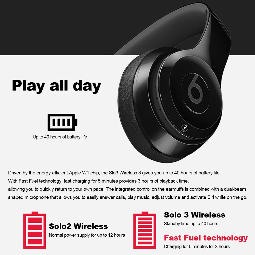 Беспроводные Bluetooth наушники Beats by dre Solo 3, наушники на ухо, игровая гарнитура, музыка, свободные руки с микрофоном, fone Beats Solo3