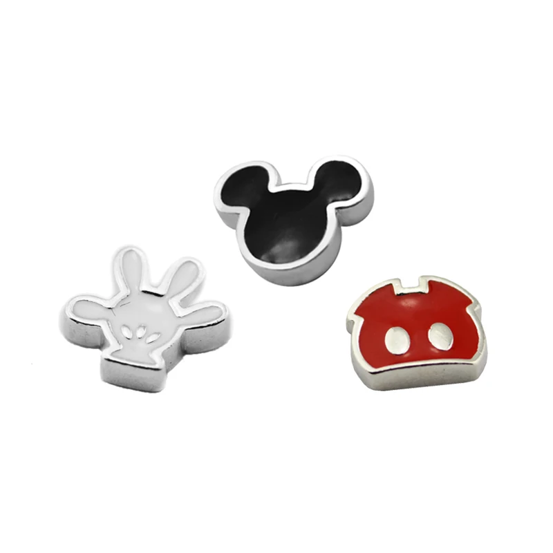 

3PCS/Lot Mouse Trousers Shoe Petites Pack Charms Small Decorative Beads Suitable DIY Box Floating Locket Necklace Fine Jewelry