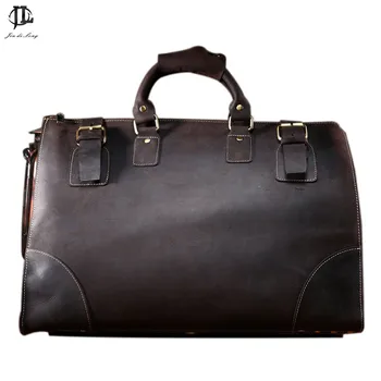 

Vintage Crazy Horse Genuine Leather Travel bag men duffle bag luggage travel bag Leather Large Weekend Bag Overnight Tote Big