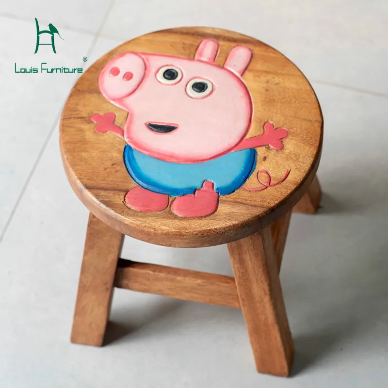 Сумка Детская Мода стулья Табурет твердой древесины милый мультфильм животных Домашняя мода творчество