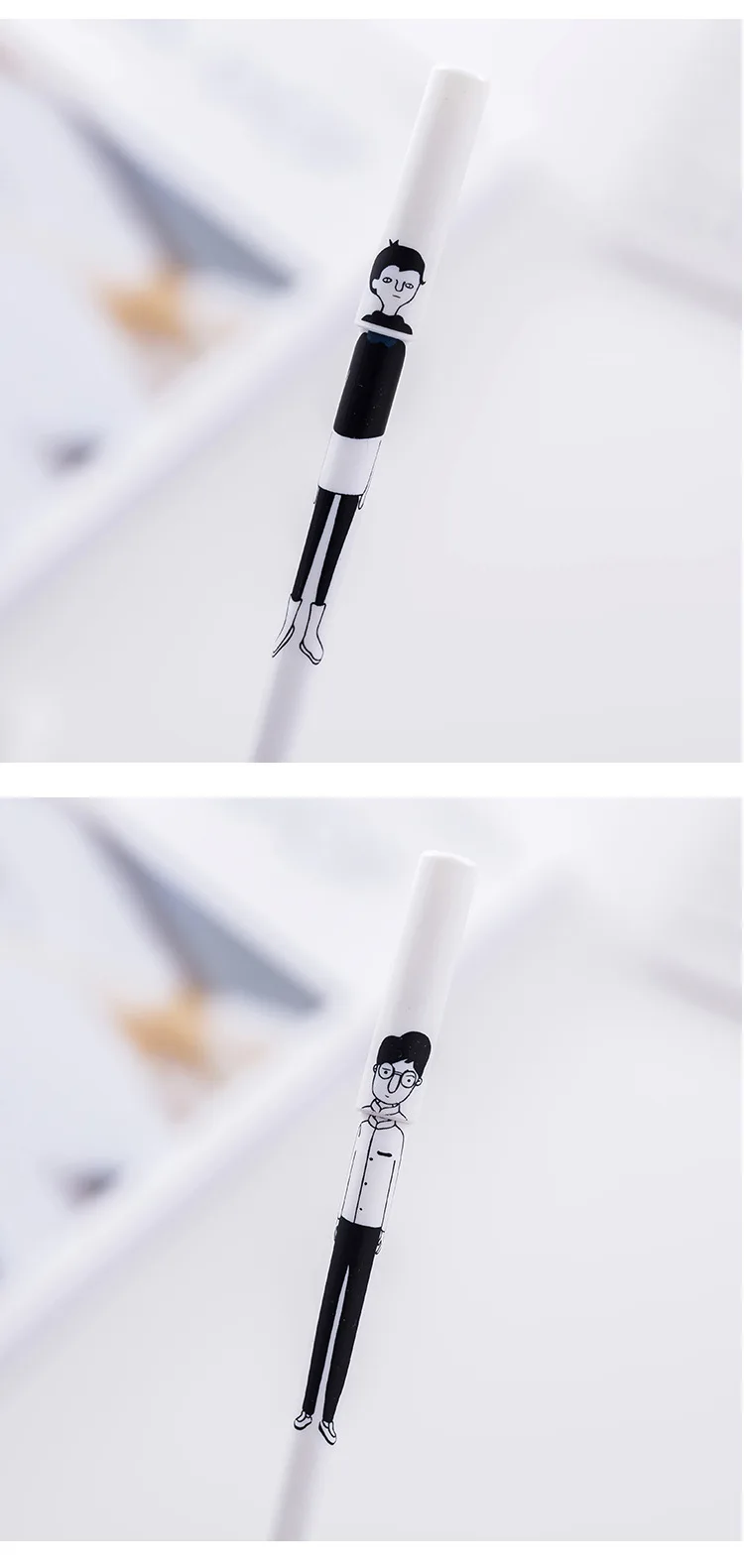 1 шт. Корейская канцелярская креативная ручная роспись персонажи гелевая ручка для офиса чернил черная ручка нейтральная ручка