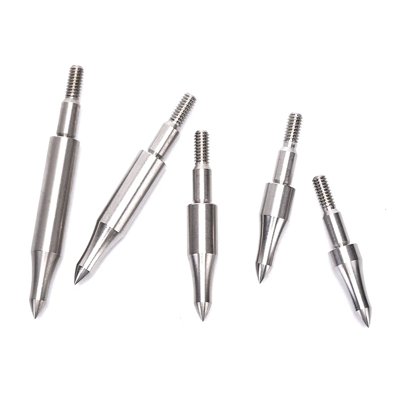 

Stainless Steel Arrow Point Tip DIY 100 125 150 200 250 Grain For OD7.6mm 7.9mm Arrow Shaft Broadhead Arrow Head