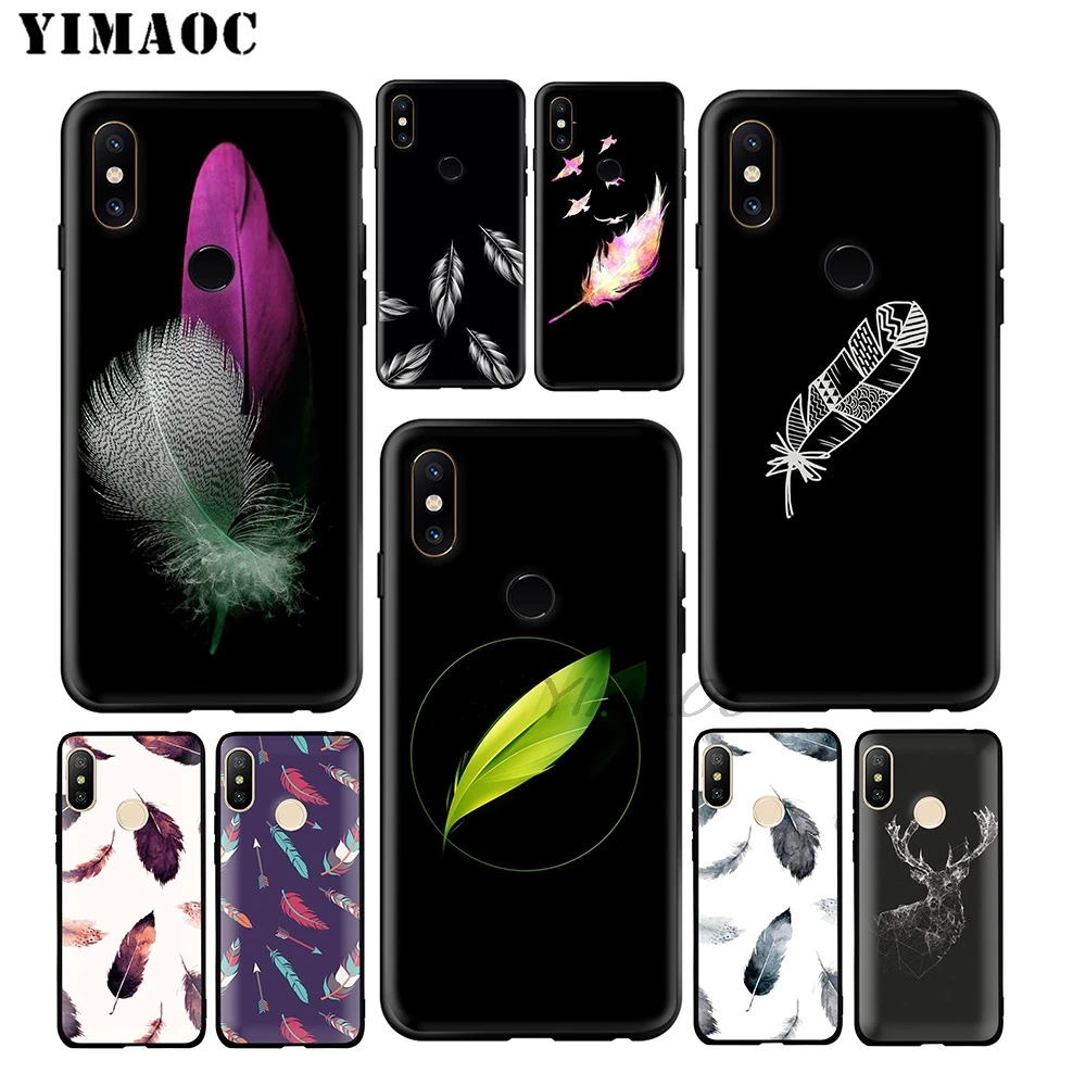 Цветной мягкий чехол YIMAOC с перьями для Xiaomi Redmi Note 7 6 6A 5 4 4X 4A 5A S2 7A GO K20 Plus Pro |