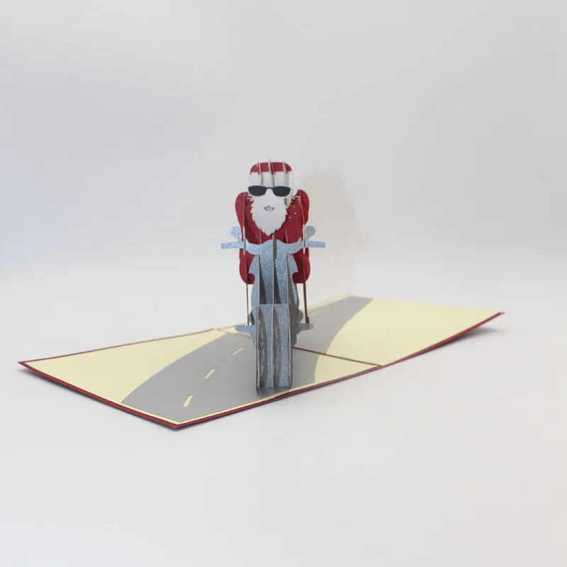 3D Laser Cut Handmade Fashion Motorcycle Cool Santa Claus Paper Invitation Greeting Card PostCard A - 32827285061