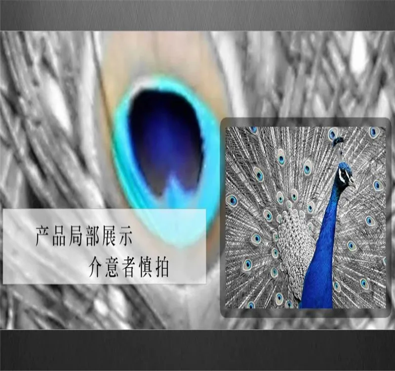 Custom 3D Wallpaper Modern Simple Aesthetic Blue Peacock Open Background Wall Painting - Silk Waterproof Material Custom 3D Wallpaper Modern Simple Aesthetic Blue Peacock Open Background Wall Painting - Silk Waterproof Material