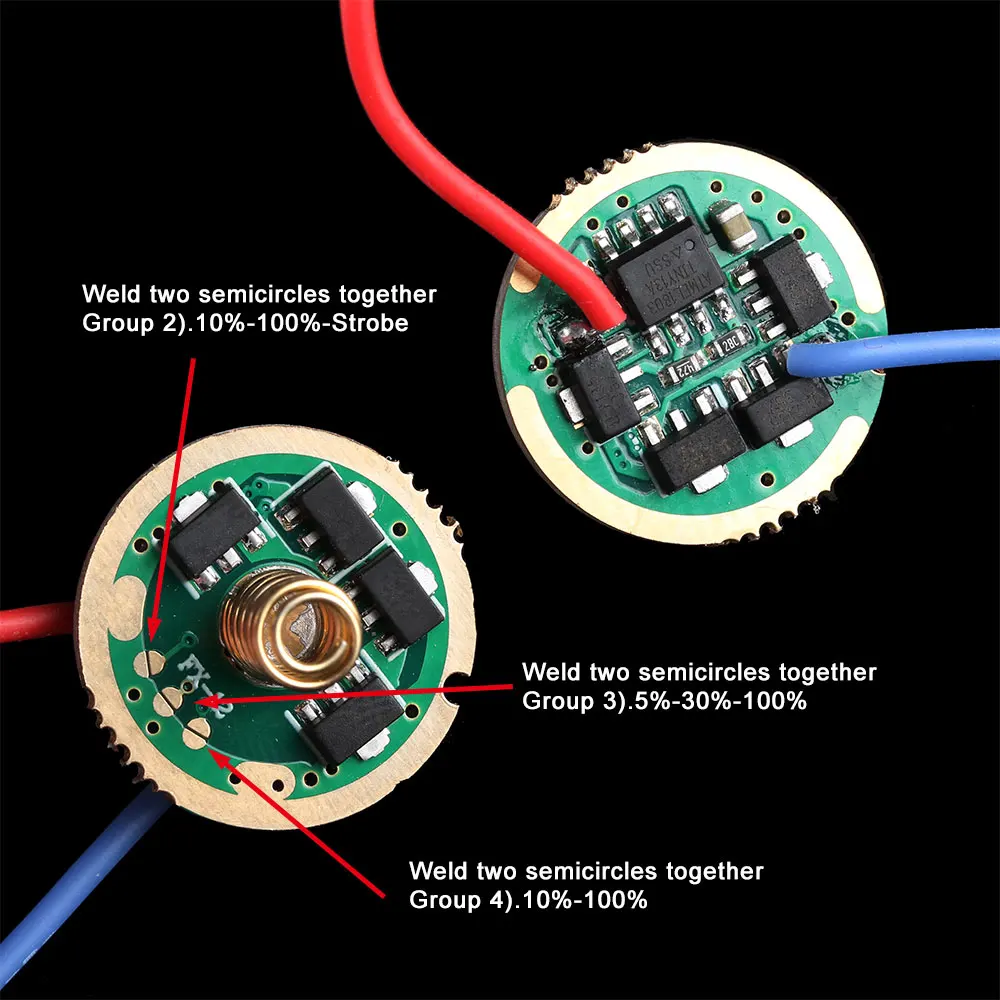 Диаметр 20 мм 4 группы AMC7135* 8 фонарик печатная плата анти-реверс, выходной ток 2800mA