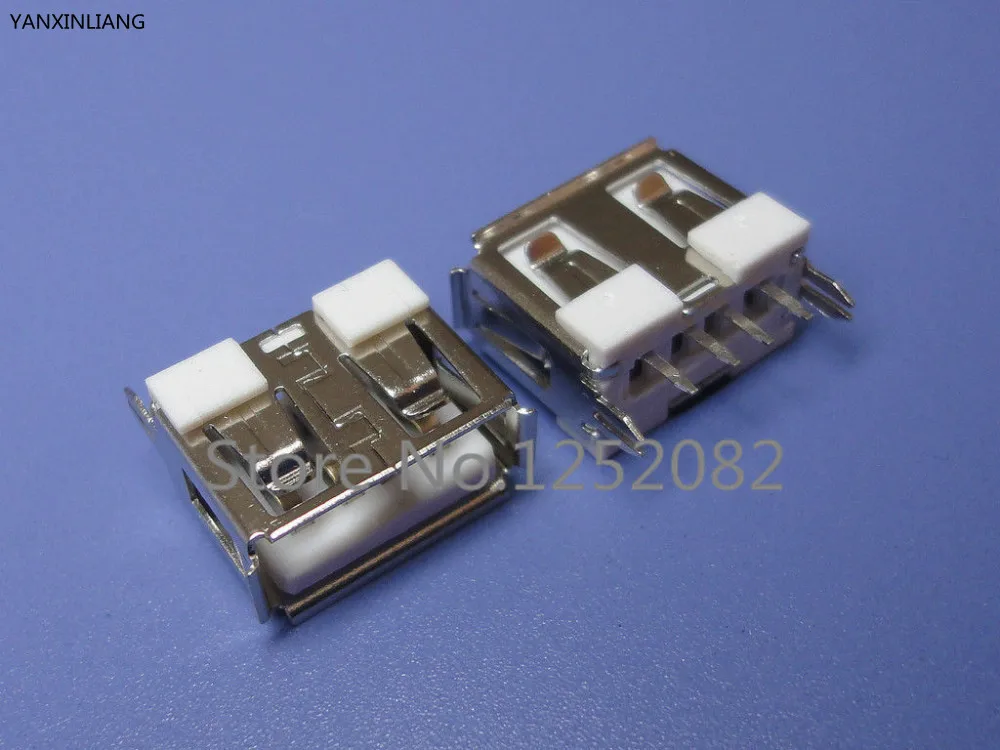 

20pcs USB Type A Female 4 Pin DIP PCB Socket Connector Straight legs length 10mm