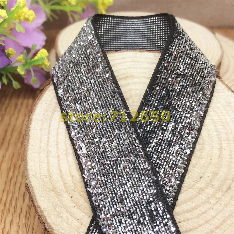 Spedizione Gratuita 3/4 ''(20Mm) 10 Yards Colore Grigio Single Face Glitter Velvet Ribbon/Metallic Velvet Ribbon(No Elastic)