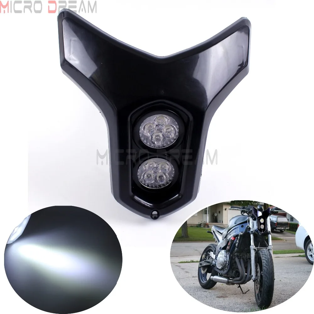 Dirt Bike LED Headlight DC12V Dirt Bike Motorcycle LED Headlight Street Fighter Sport Custom Light Universal