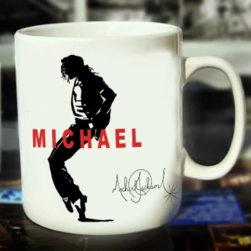 New Michael Jackson Ceramic Coffee Mug White Color Or Color Changed Cup