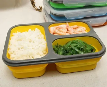 

Big Silicone Collapsible Portable Food Storage Container Large Capacity Bowl Lunch Bento Box Folding Lunchbox Eco-Friendly