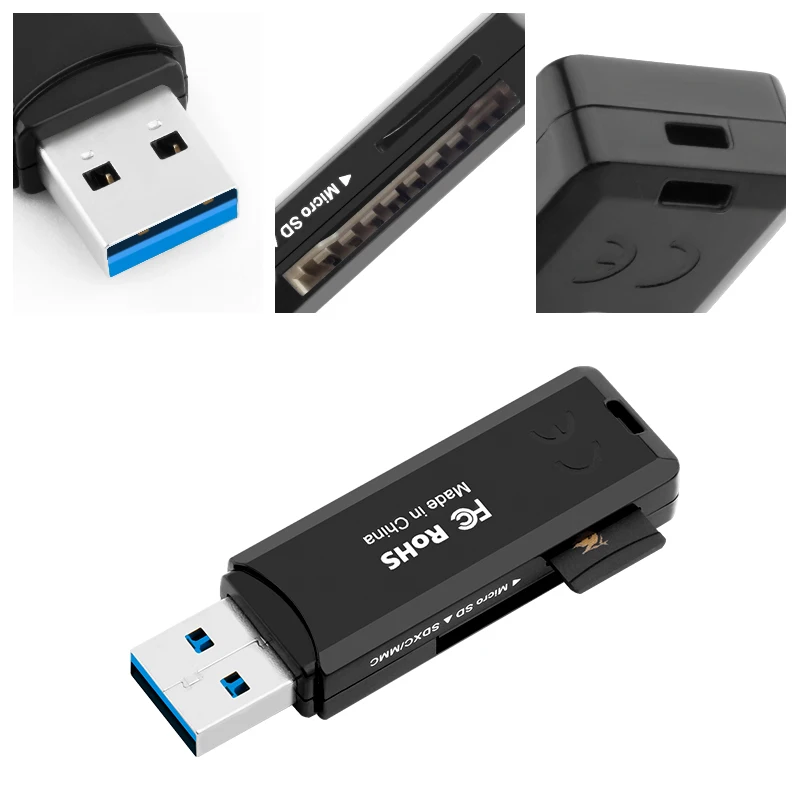 Rocketek high quality usb 3.0 multi 2 in 1 memory card reader adapter for SD/TF micro SD pc computer laptop accessories Rocketek high quality usb 3.0 multi 2 in 1 memory card reader adapter for SD/TF micro SD pc computer laptop accessories