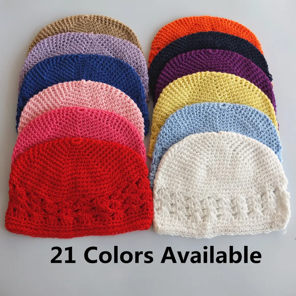 

Baby Hat Kids Crochet Beanie Toddler Cap Handmade Crochet Knitting Hat Fit for 4 months-6 years 21 Colors Available 10 pcs/lot