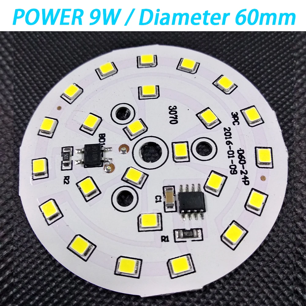 10 шт./лот светодиодный блок питания печатной платы Панель лампы алюминиевый радиатор 3 Вт 5 Вт 7 Вт 9 Вт 12 Вт 15 Вт 18 Вт круглый прямоугольный светодиодный чип