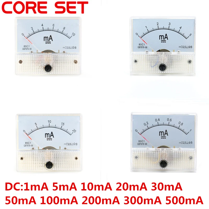 DC аналоговая панель измерителя тока 1/5/10/20/30/50/100/200/300 мА Амперметр 85C1