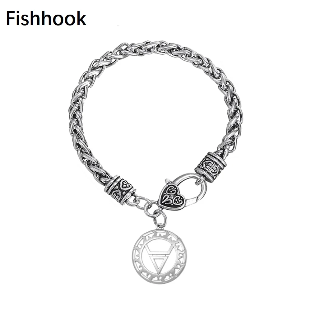 

Fishhook God Veles Sun Wheel Charm Bracelets for Men Antique Silver Bracelets Religious Jewelry Pendant Bracelet Women Jewelry