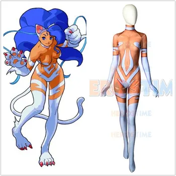

Vampire Savior Felicia Cosplay Costume 3D Printed Catwoman Superhero Zentai Catsuit Halloween Bodysuit Can custom made