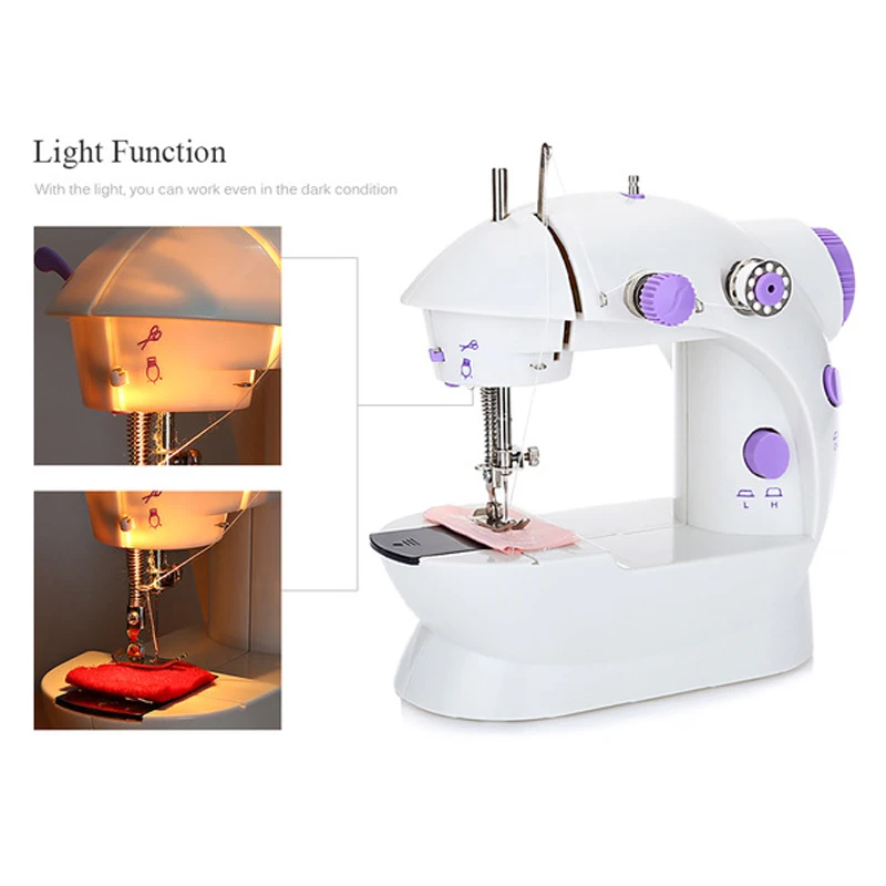 

Mini Handheld Sewing Machine Dual Speed Double Thread with Light Multi-function Electric Automatic Tread Rewind Sewing Tools
