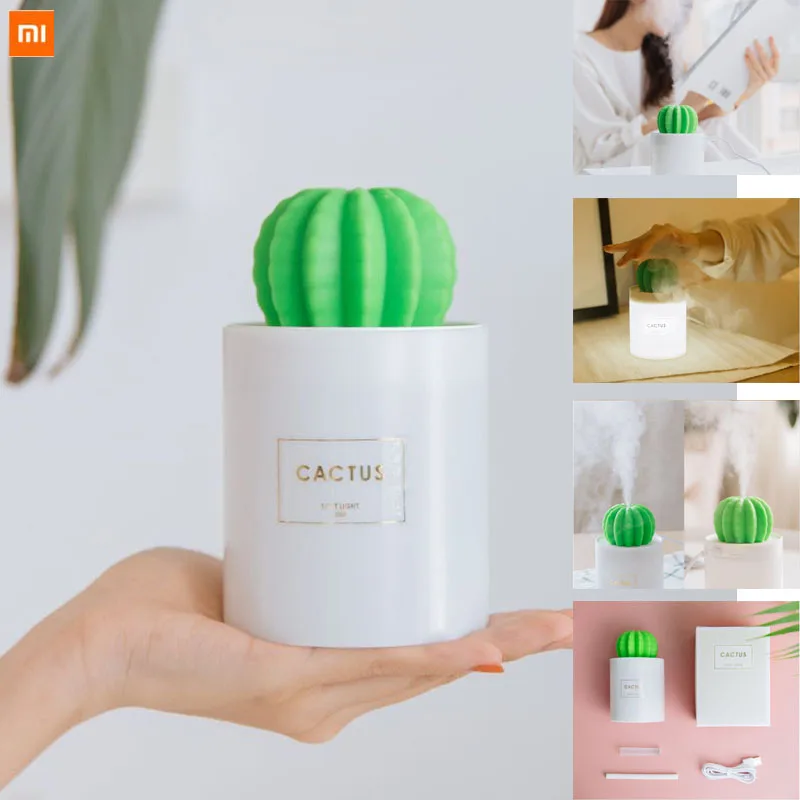 

New XIAOMI 3life 280ML Cactus USB Mini Humidifier Ultrasonic Aromatherapy Car Humidifier Air Diffuser Mist Maker night light