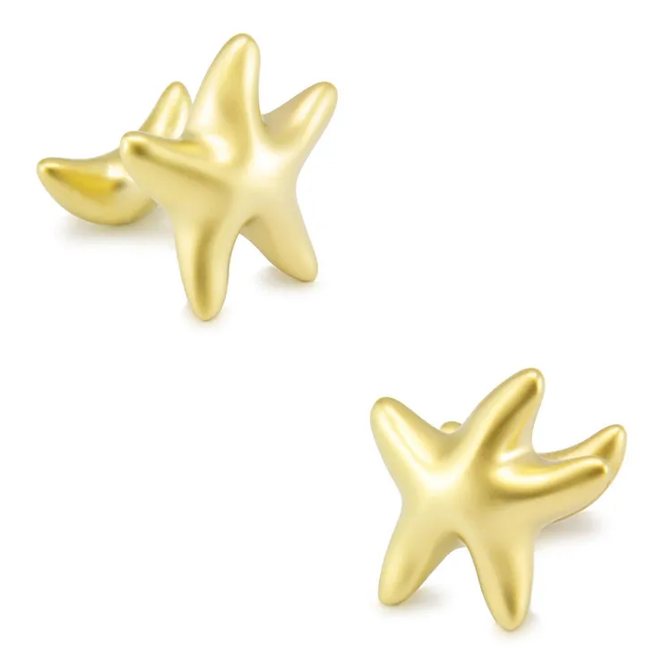 

SPARTA gold Electroplated + high quality metal frosted starfish cufflinks + free shipping !!! High quality metal cufflinks M