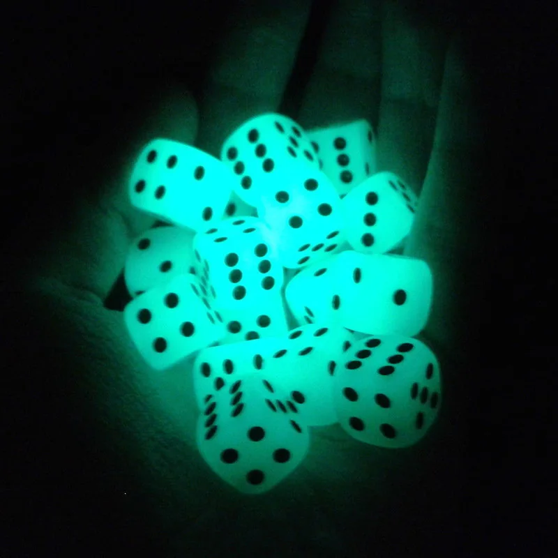 5 قطعة/المجموعة 14 مللي متر قضية Noctilucent النرد مكعبات 6 الجانب ليلة ضوء مضيئة متعة ليلة شريط KTV الترفيه لعبة النردات