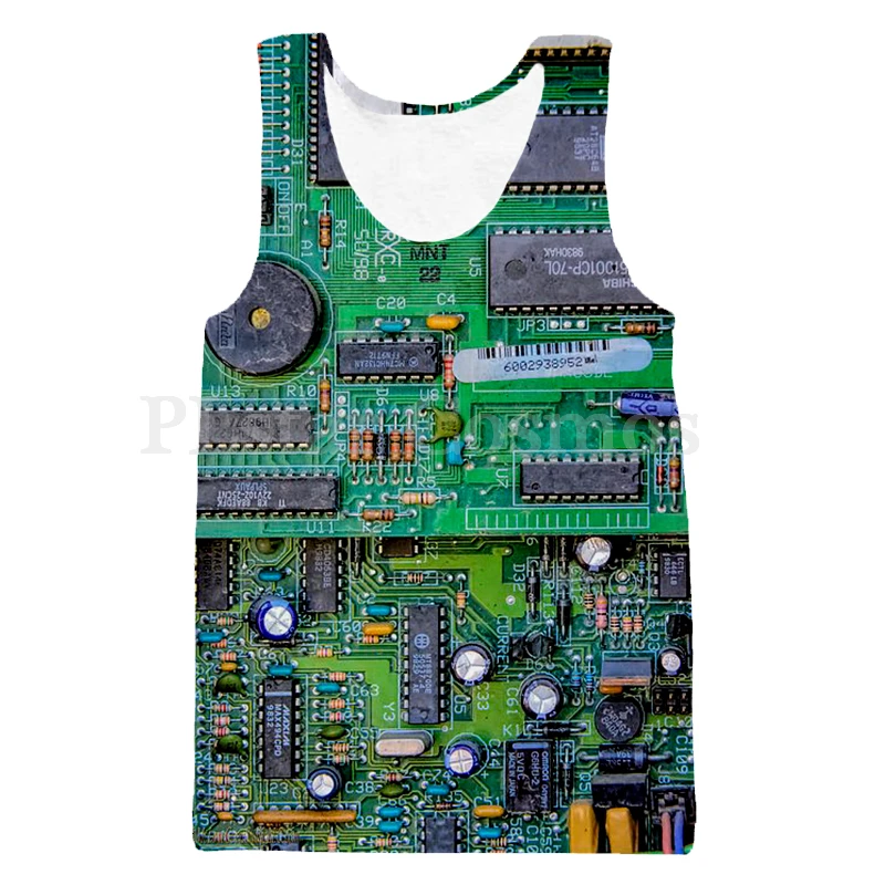 

PLstar Cosmos Electronic chip Men/Unisex 3d machine print Vest Summer Tank Top Harajuku Punk undershirt Casual Singlet 3