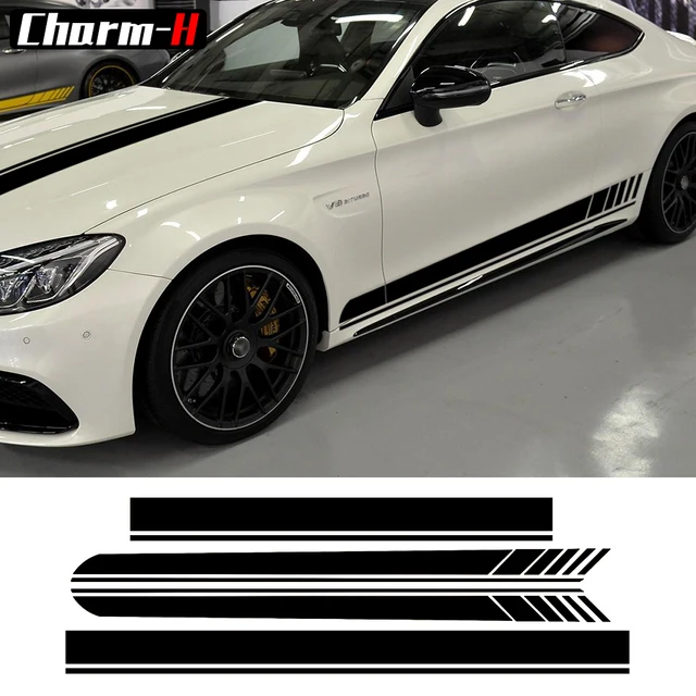 Edition 1 Side Racing Stripes Hood Roof Decal Stickers for Mercedes ...