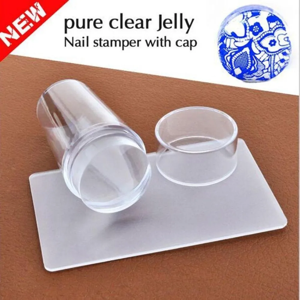 1 PC Nail Art Stamper & Scraper Stamp Tool Clear Jelly Sticky Silicone